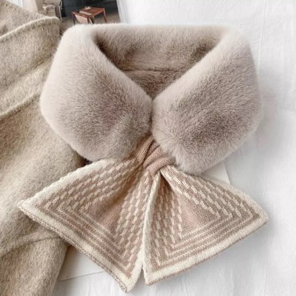 FAUX FUR SCARF- CREAM - Picture 1 of 1